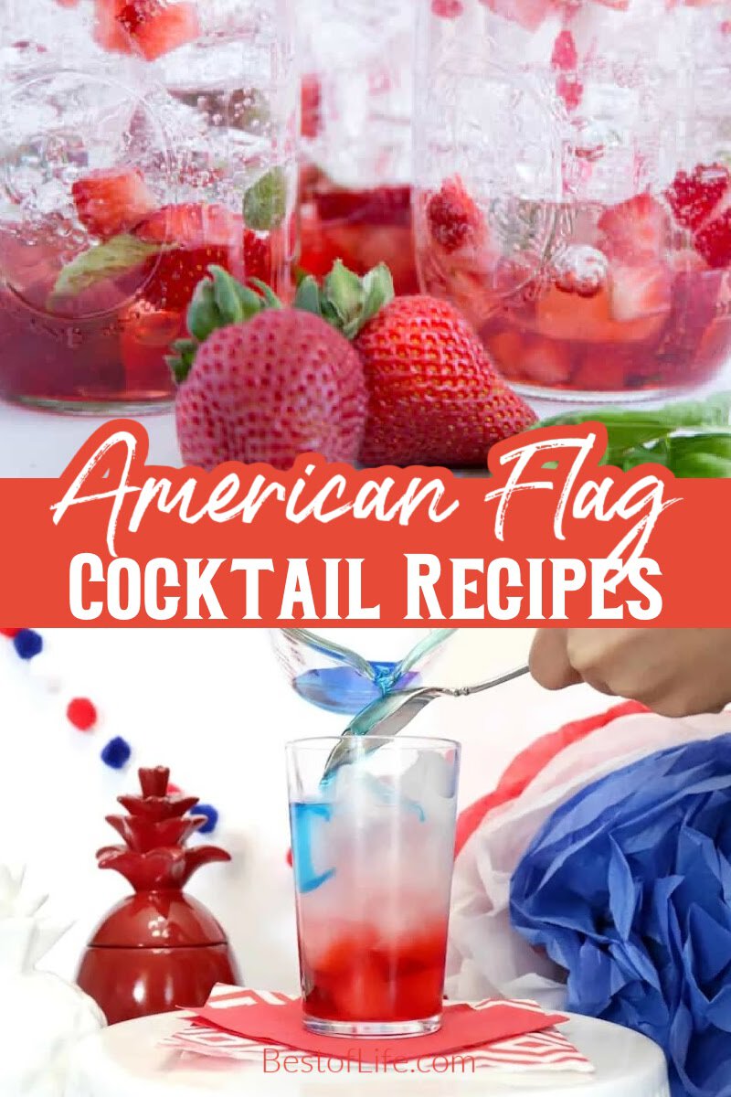 These red white and blue drink recipes with alcohol are perfect patriotic party cocktails for any American-themed holiday with a crowd. via @thebestoflife