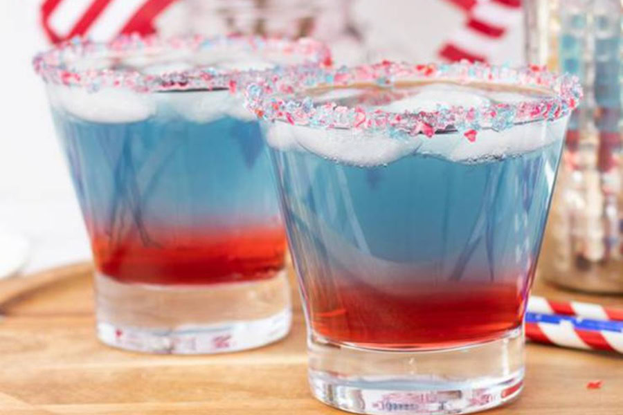 Red White and Blue Drink Recipes with Alcohol Two Vodka Red White And Blue Layered Cocktail Recipe in Glasses with Ice