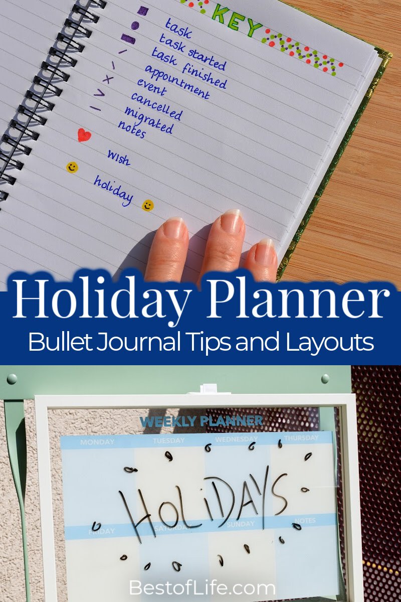 Let your bullet journal holiday planning layouts help you destress during the holidays and utilize the best tips to survive the holiday season. via @thebestoflife