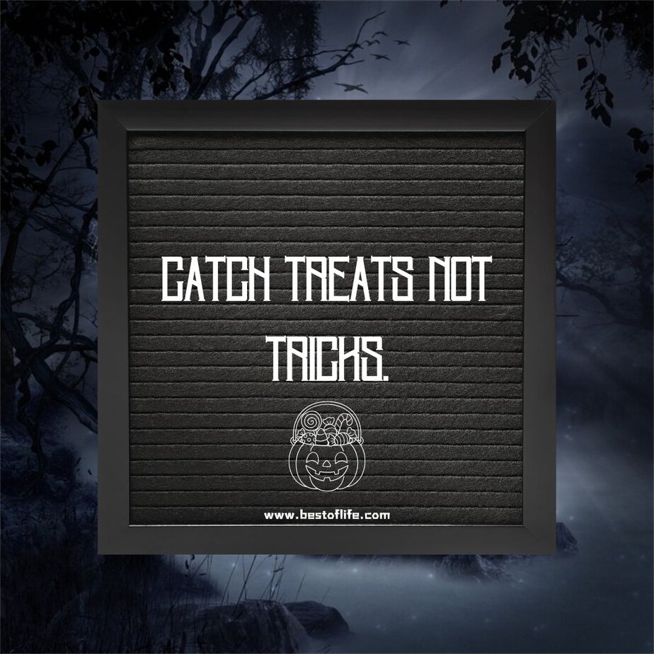 Halloween Letter Board Quotes Catch Treats Not Tricks