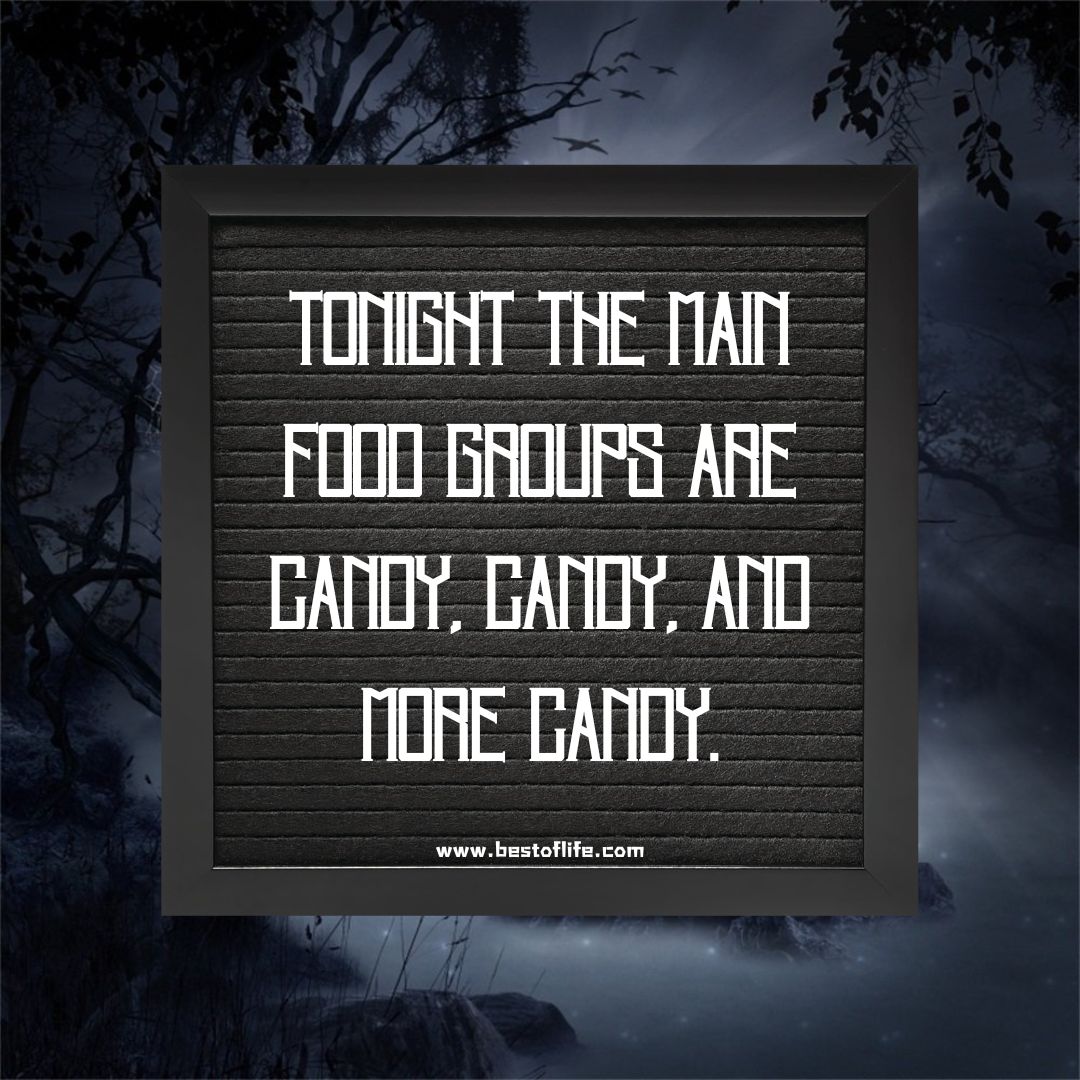 Halloween Letter Board Quotes Tonight The Main Food Groups Are Candy, Candy, and More Candy