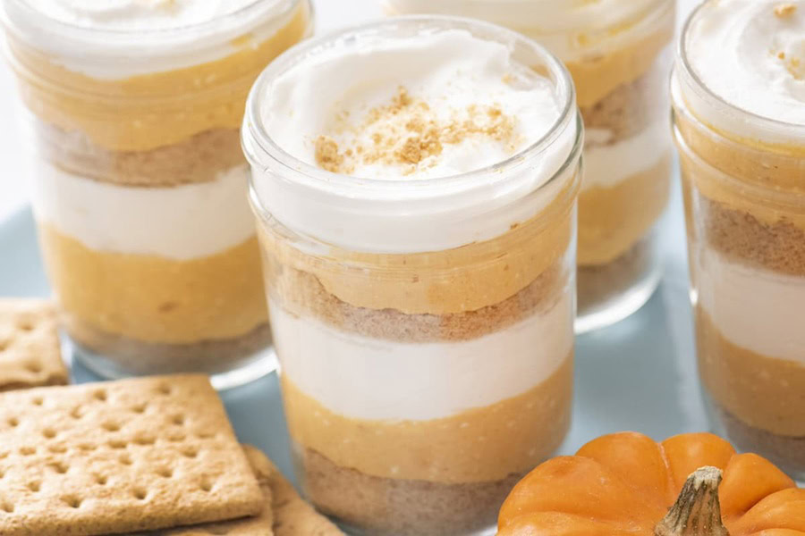 Halloween Party Food Ideas for Kids Pumpkin Pie Parfaits
