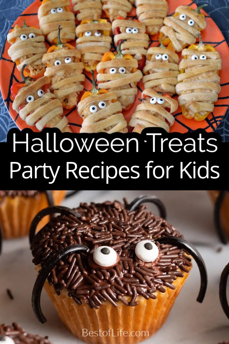 Halloween party food ideas for kids: 15 easy, spooky recipes and treats, from spider cupcakes to mummy hot dogs. Get cooking for your party! via @thebestoflife