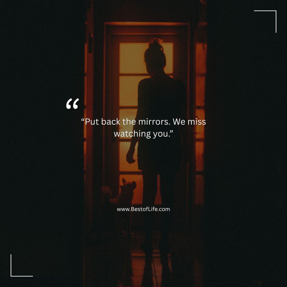 Short Horror Stories Sentences “Put back the mirrors. We miss watching you.”